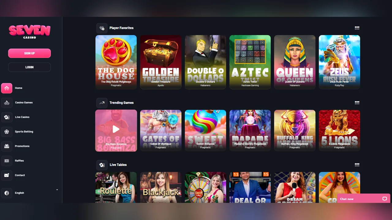 Seven Casino sportsbook screenshot
